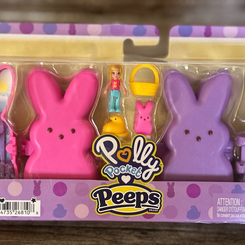 Polly Pocket x Peeps Playset, Doll and 2 Playsets with Themed Accessories, BNIB